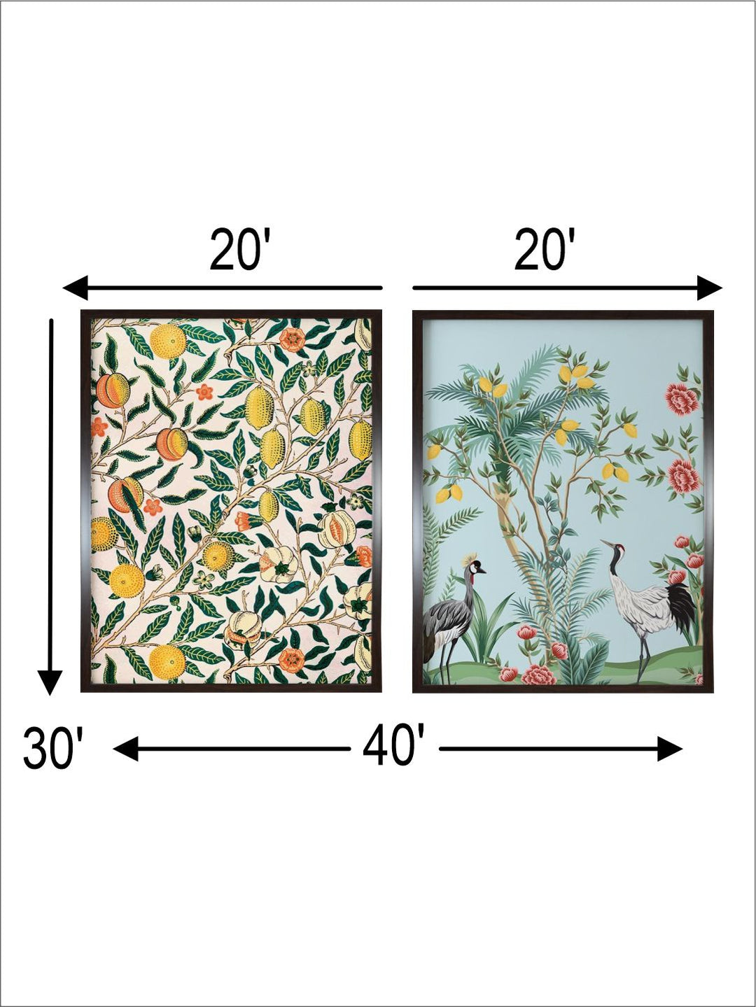 "2 Pieces Tropical Lemon Wall Art''