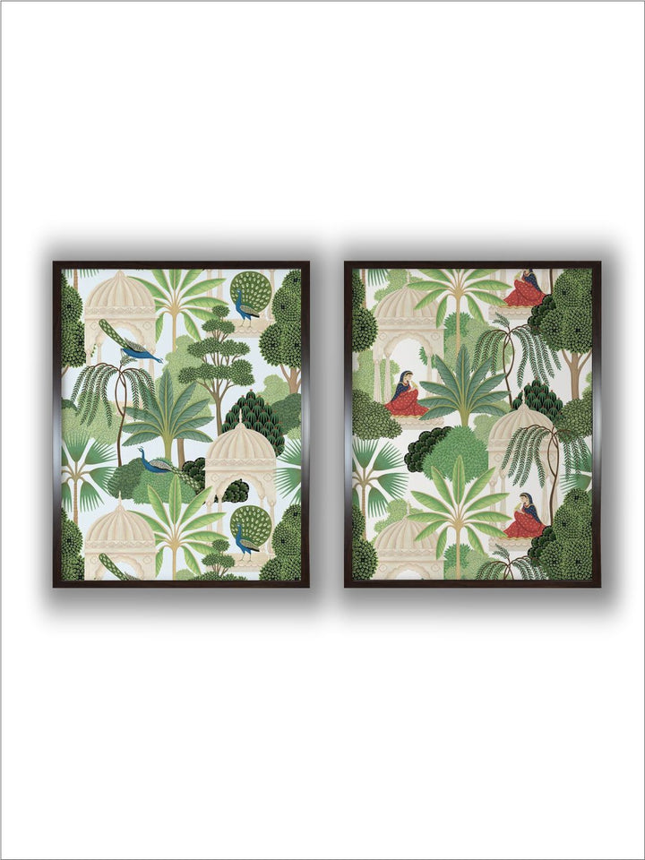 "2-Pieces Indian Royal Printed Framed Wall Art''