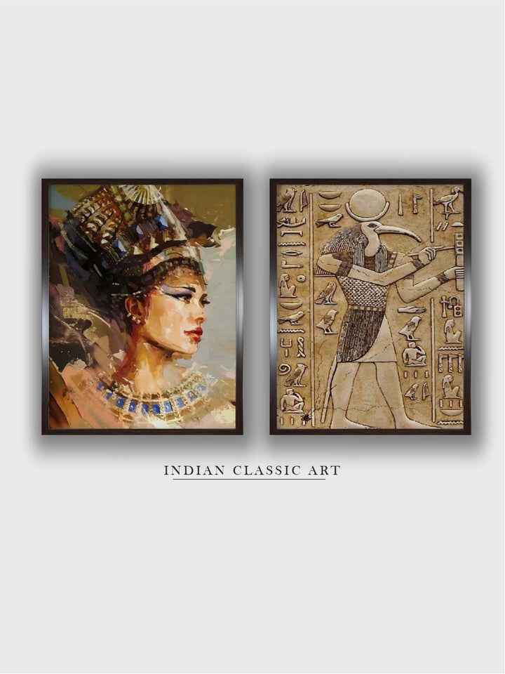 "2-Pieces Vintage Printed Framed Wall Art''