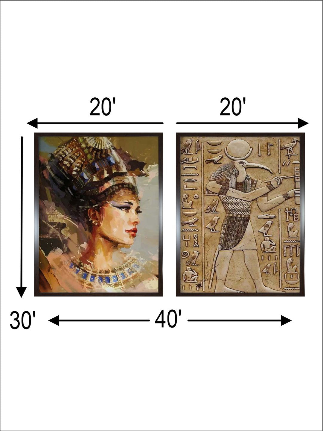 "2-Pieces Vintage Printed Framed Wall Art''
