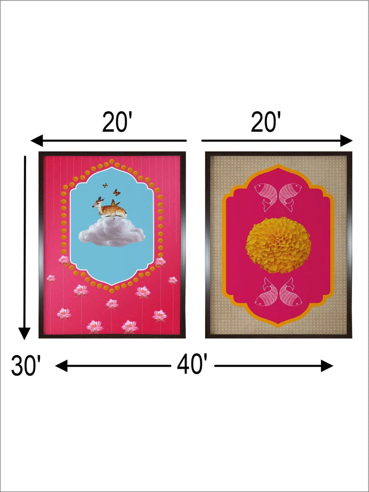"2 Pieces Indian Wall Art''