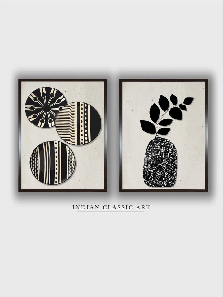 "2 Pieces Ceramic Wall Art''