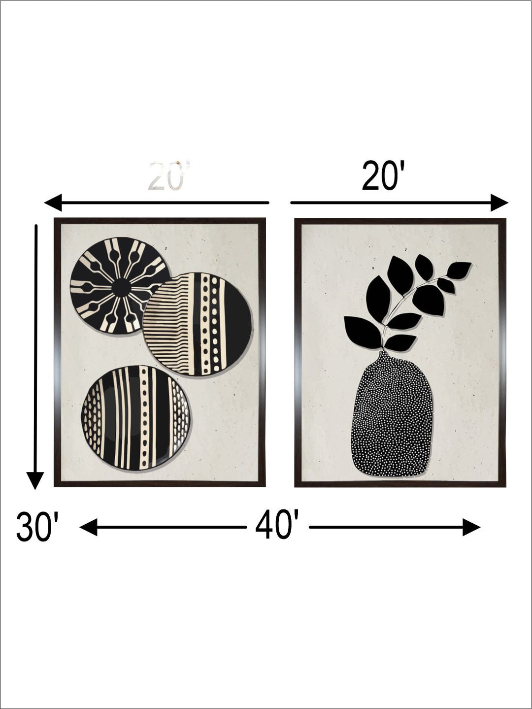 "2 Pieces Ceramic Wall Art''