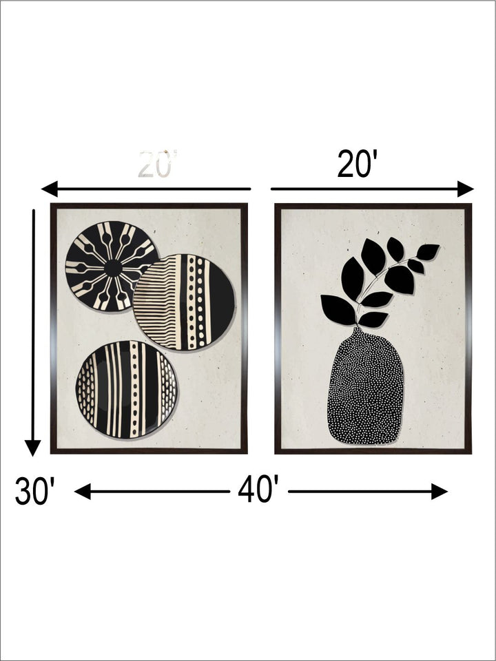 "2 Pieces Ceramic Wall Art''