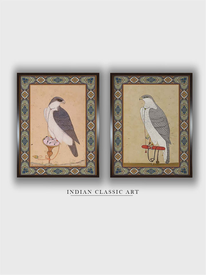 "2 Pieces Vintage Birds Painted Framed Wall Art''