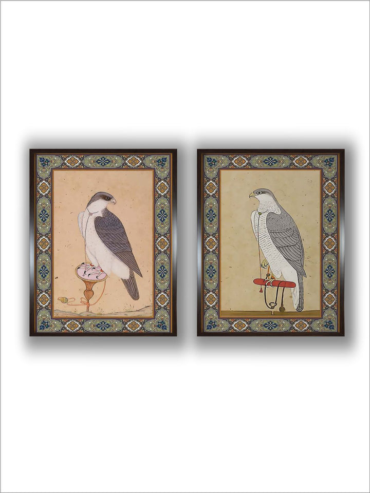 "2 Pieces Vintage Birds Painted Framed Wall Art''