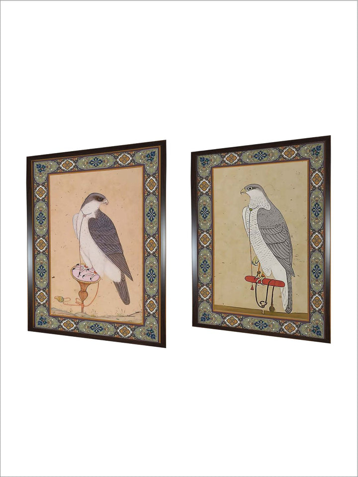 "2 Pieces Vintage Birds Painted Framed Wall Art''