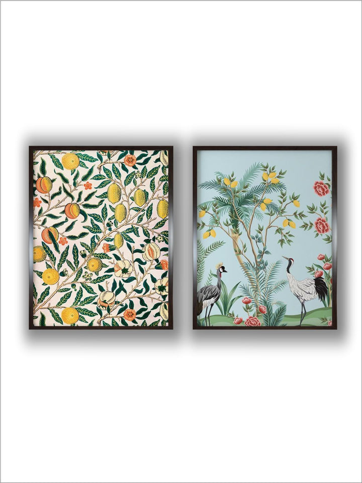 "2 Pcs Royal Floral & Botanical Painting Wall Art''