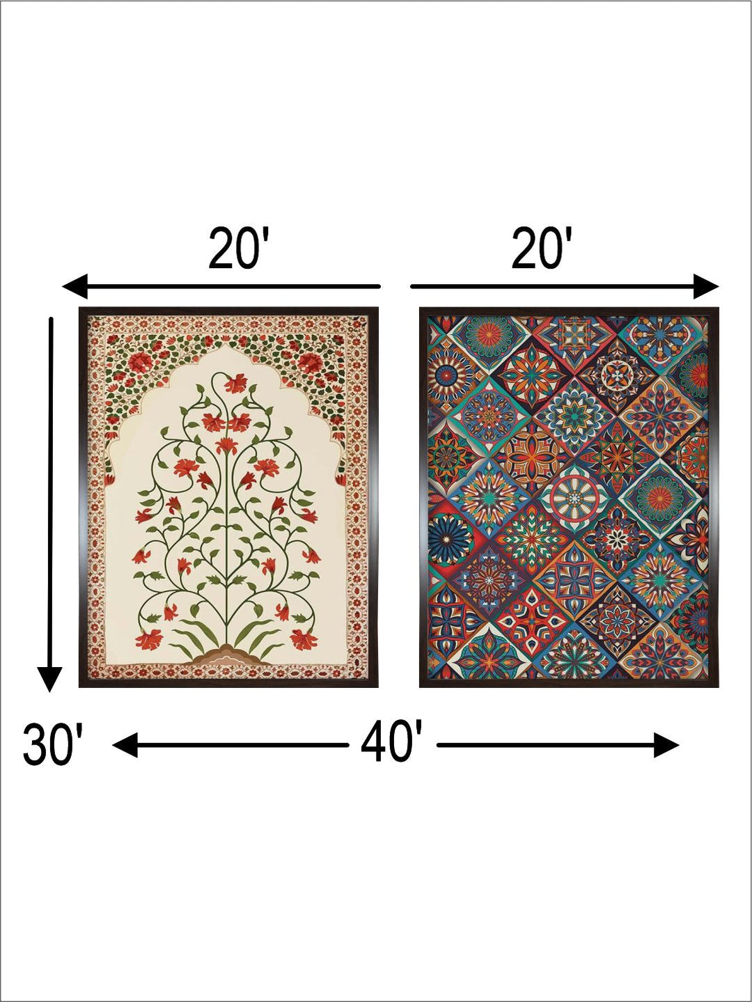 "2 Pieces Floral Painting Canvas Wall Art''