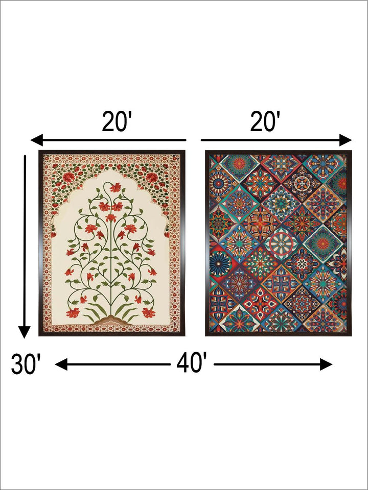 "2 Pieces Floral Painting Canvas Wall Art''