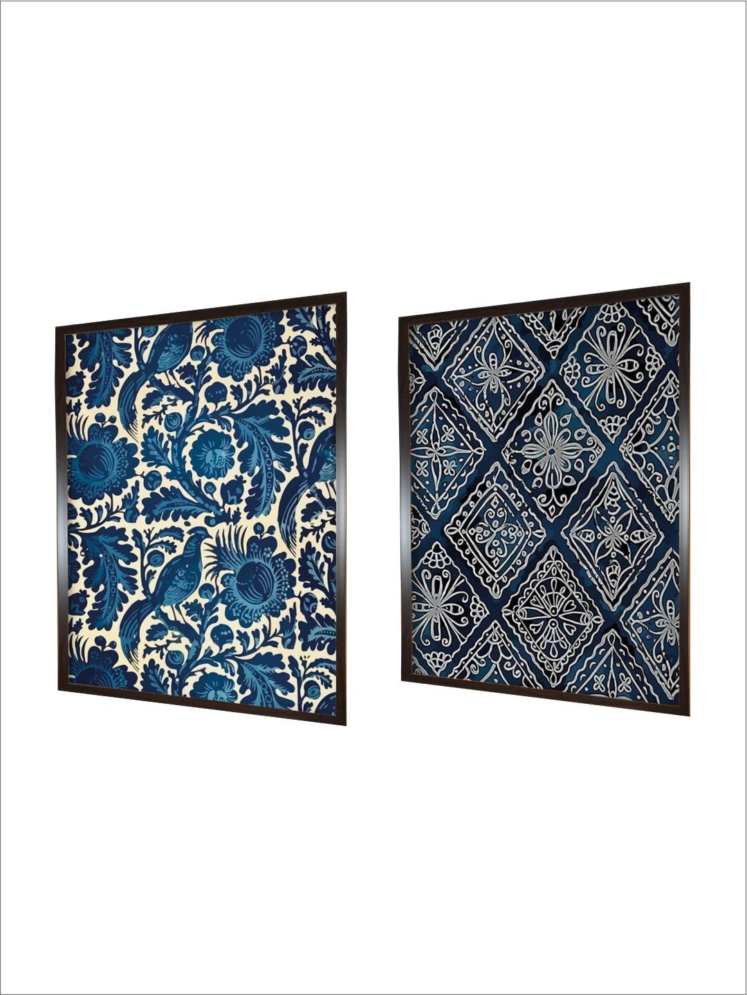 "Indigo Art Painted Framed Wall Art''