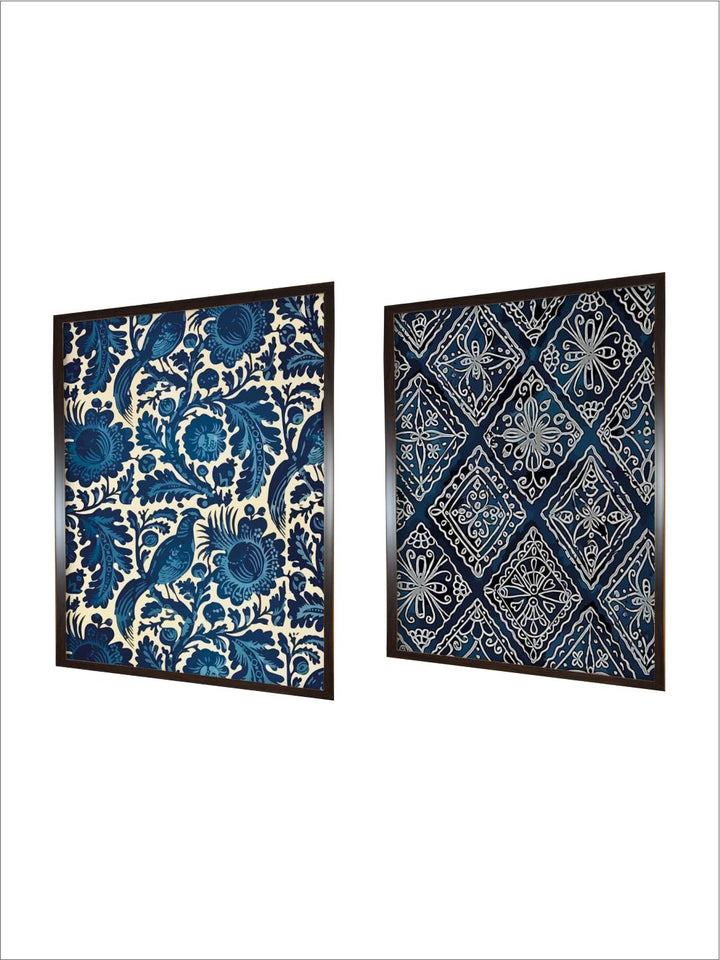 "Indigo Art Painted Framed Wall Art''