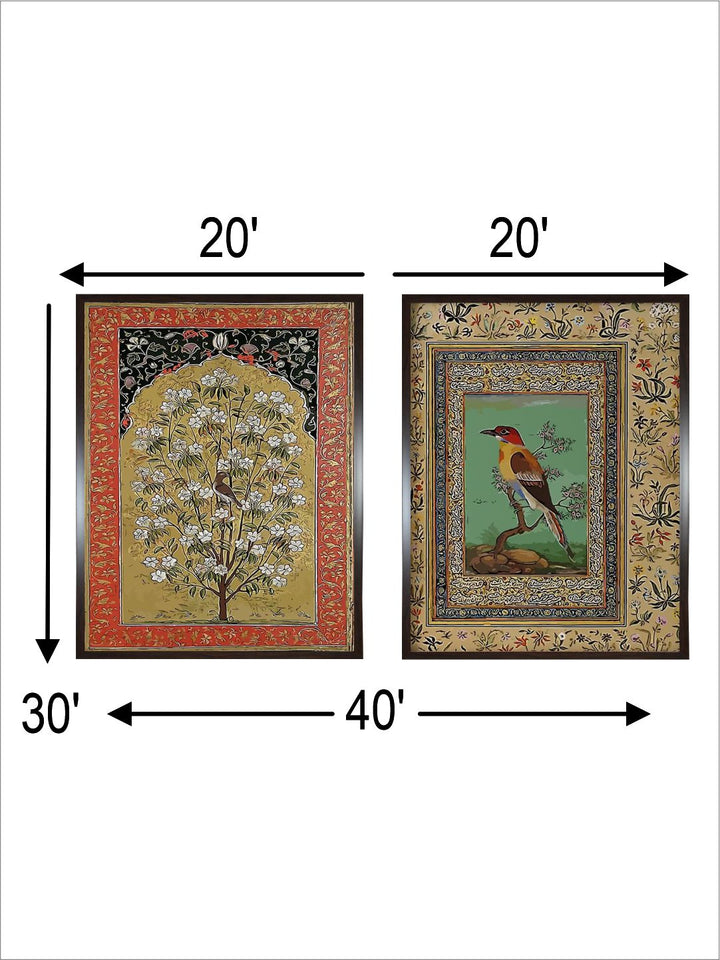 "2 Pieces Vintage Indian Palace Wall Art''