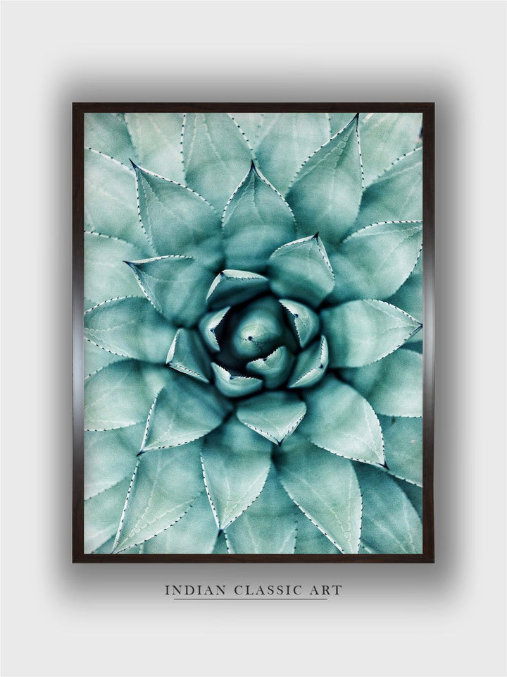 "Succulent Botanical Printed Framed Wall Art''