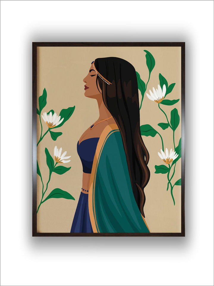 "Beige & Green Painting Canvas Wall Art''