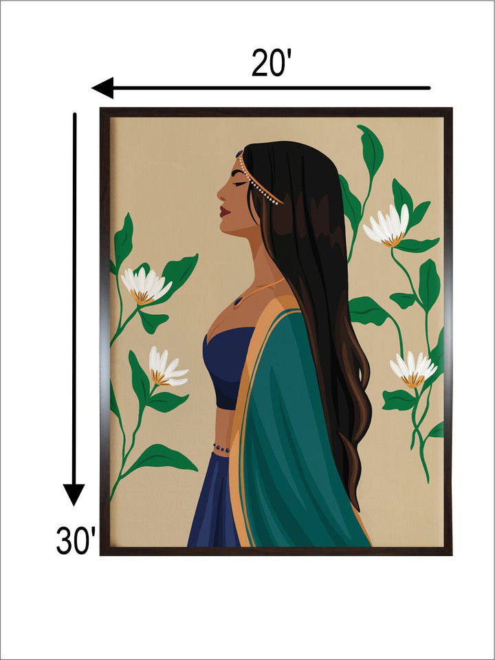 "Beige & Green Painting Canvas Wall Art''