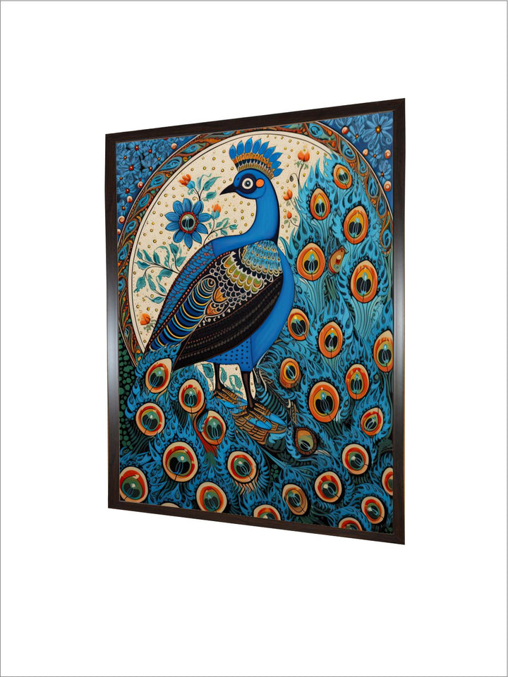 "Indian Peacock Painting Canvas Wall Art''