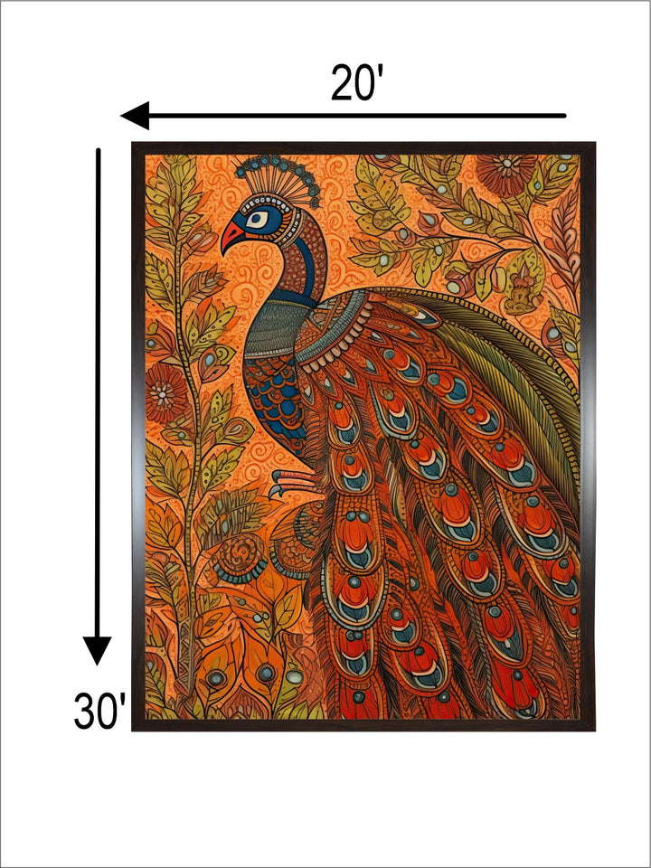"Peacock Painting Canvas Wall Art''
