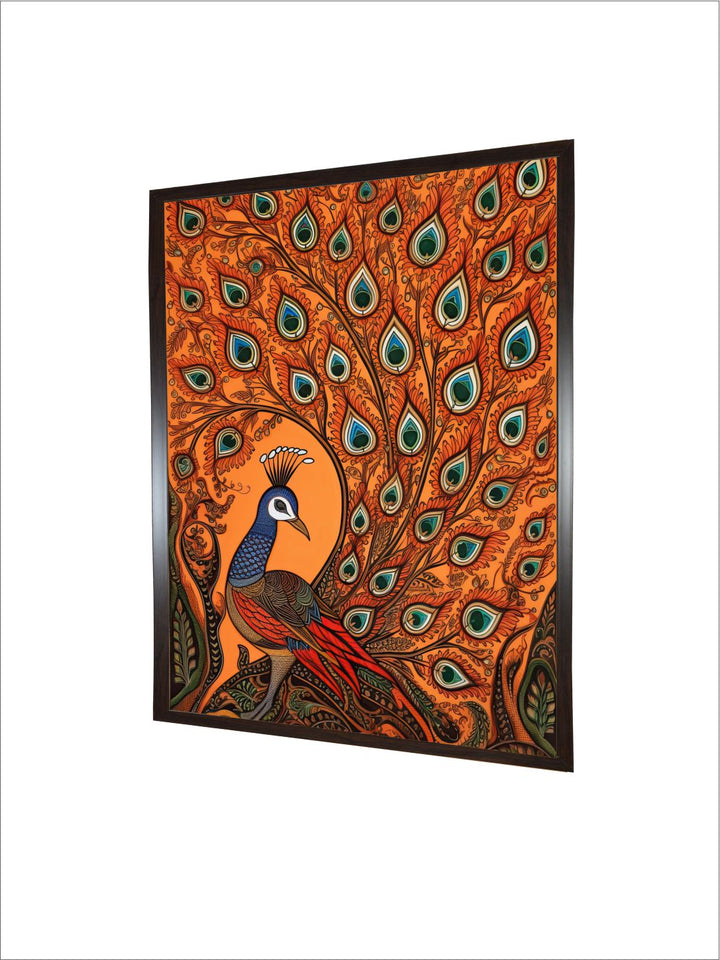 "Peacock Printed Framed Wall Art''