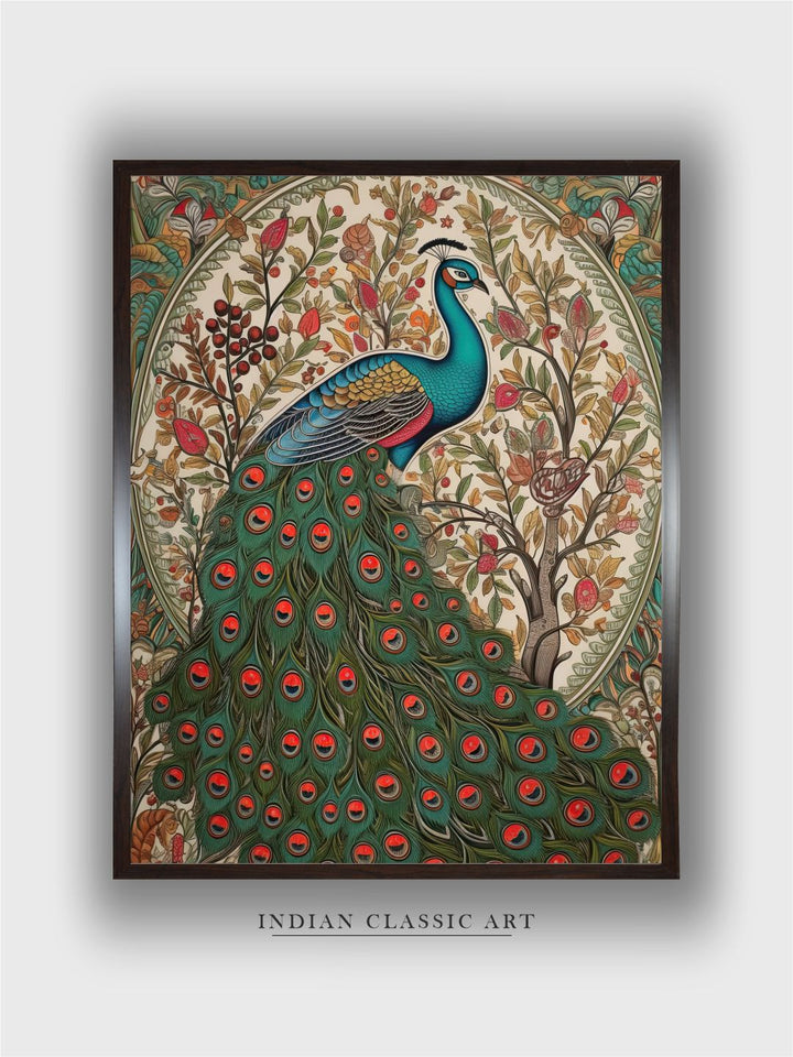 "Peacock Painting Canvas Wall Art''