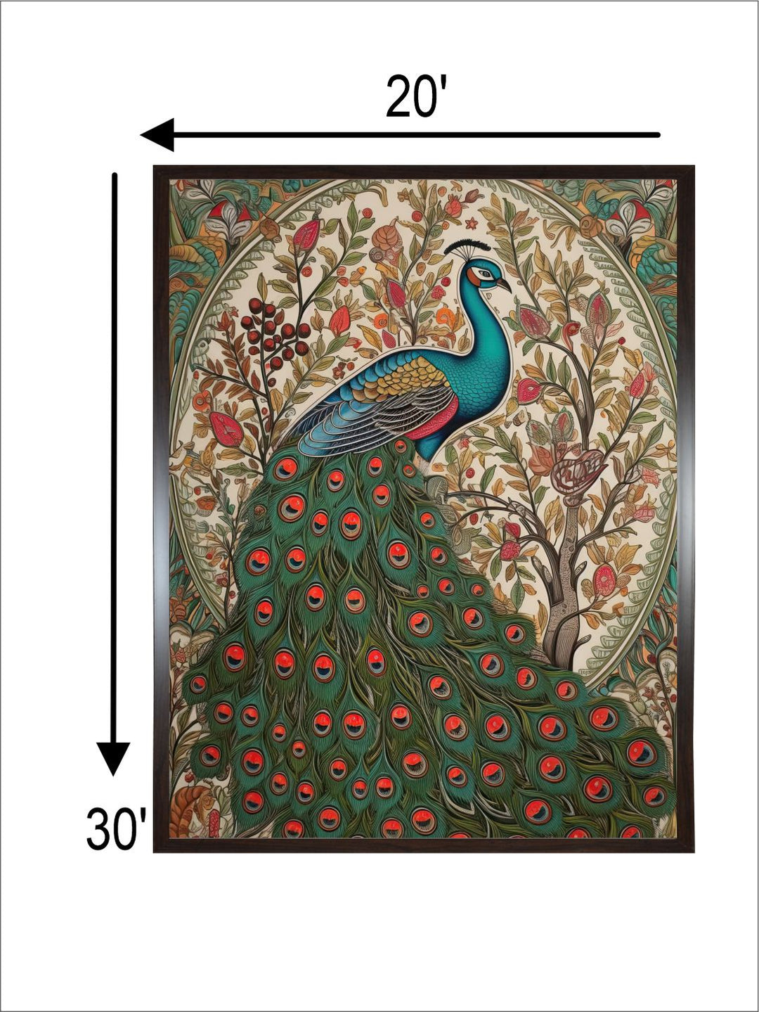 "Peacock Painting Canvas Wall Art''
