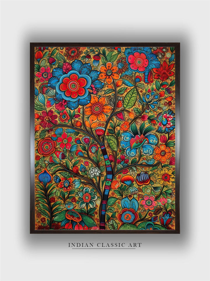 "Madhubani Painting Canvas Wall Art''