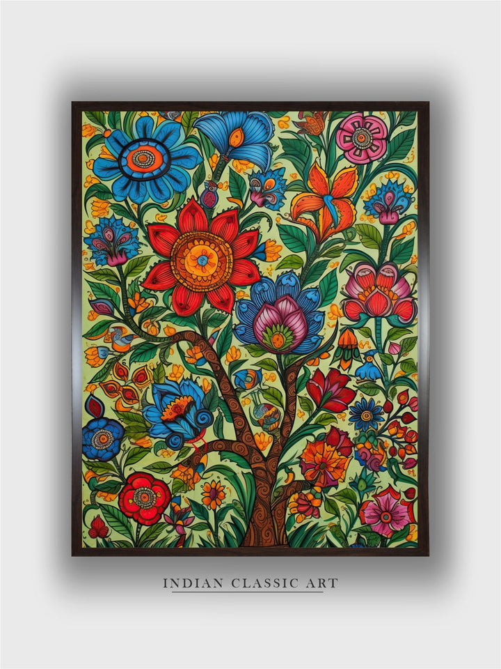 "Madhubani Painting Canvas Wall Art''