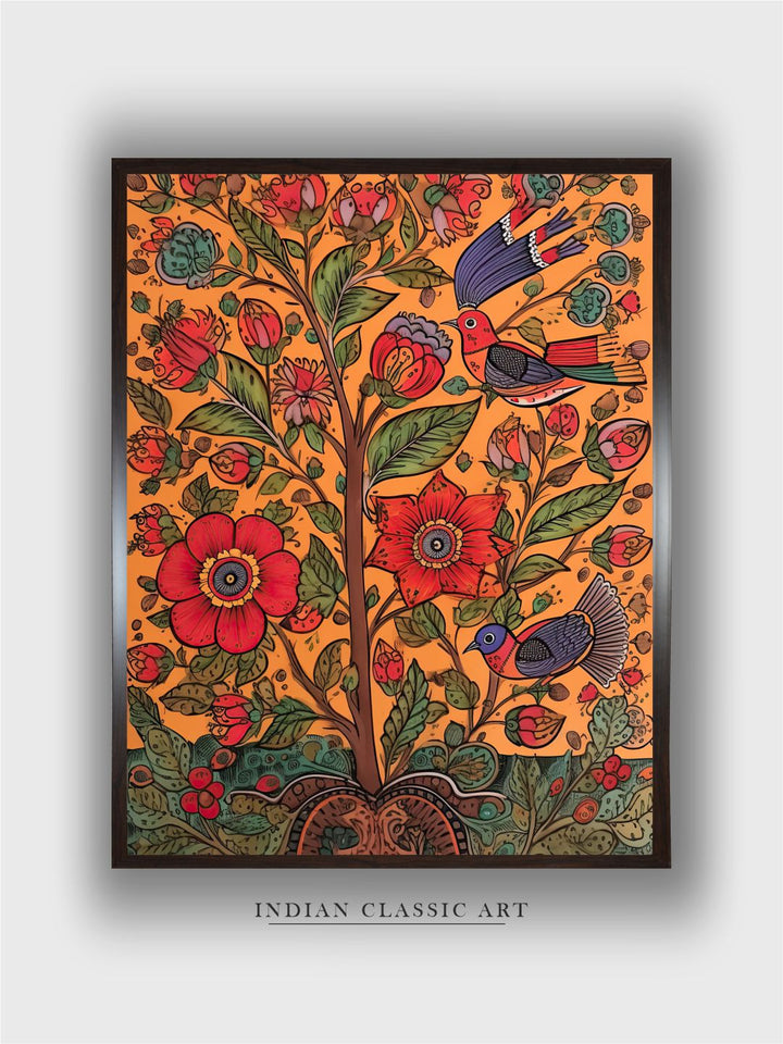 "Madhubani Painting Canvas Wall Art''