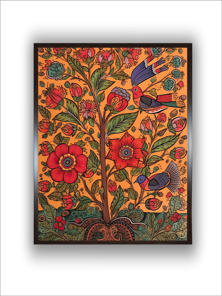 "Madhubani Painting Canvas Wall Art''