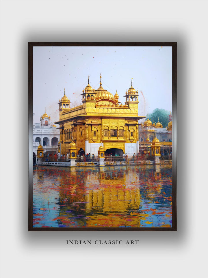 "Golden Temple Painting Canvas Wall Art''