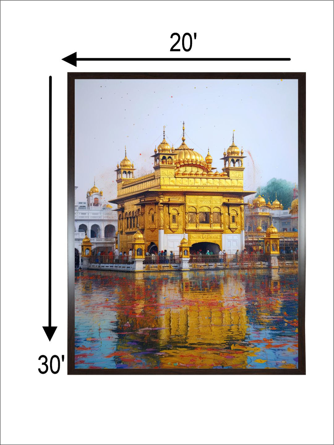 "Golden Temple Painting Canvas Wall Art''