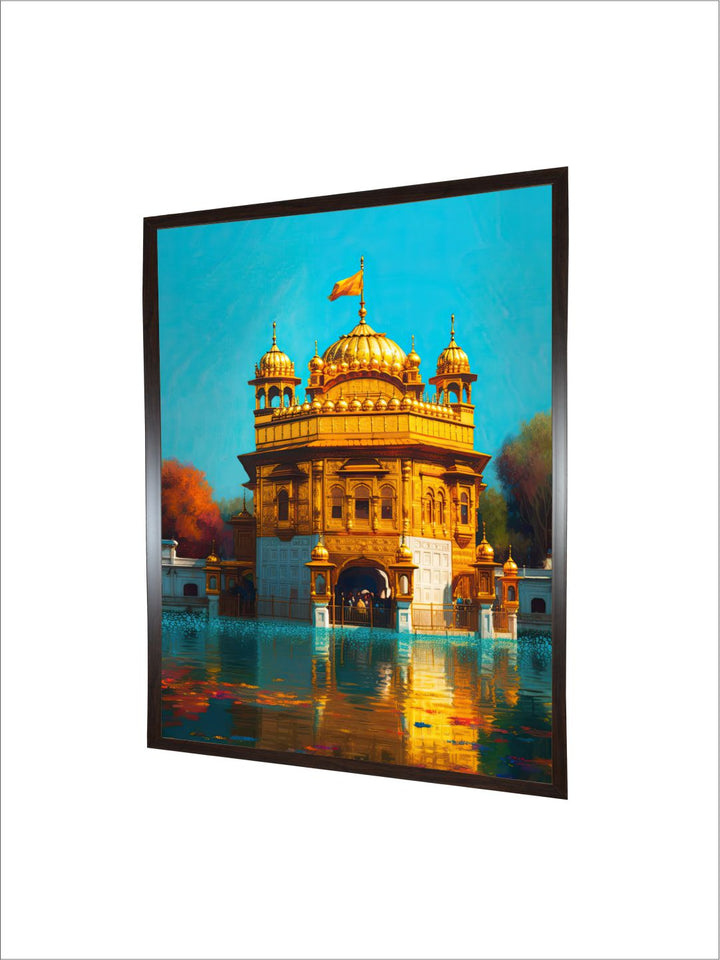 "Golden Temple Printed Framed Wall Art''
