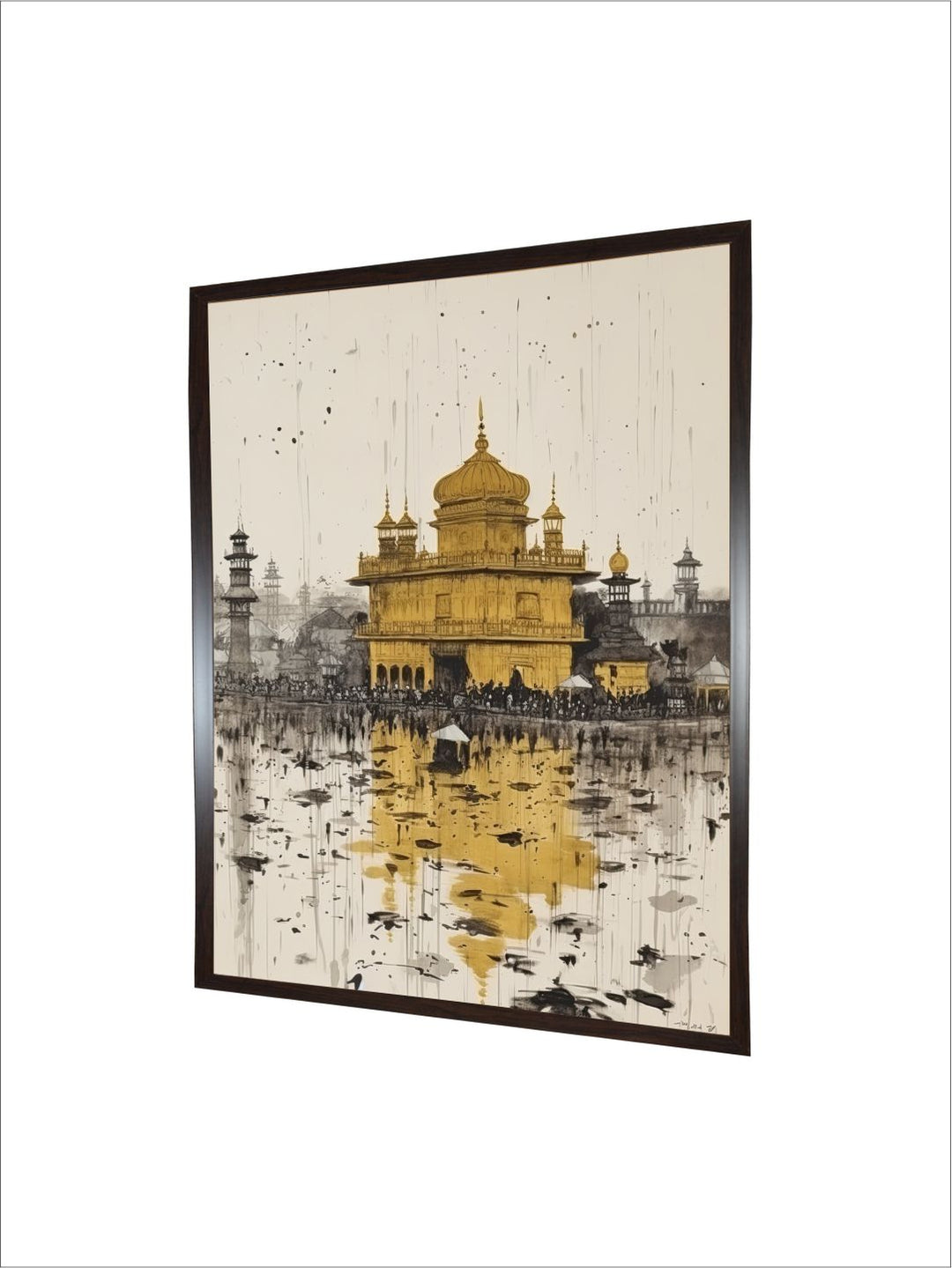 "Golden Temple Printed Framed Wall Art''