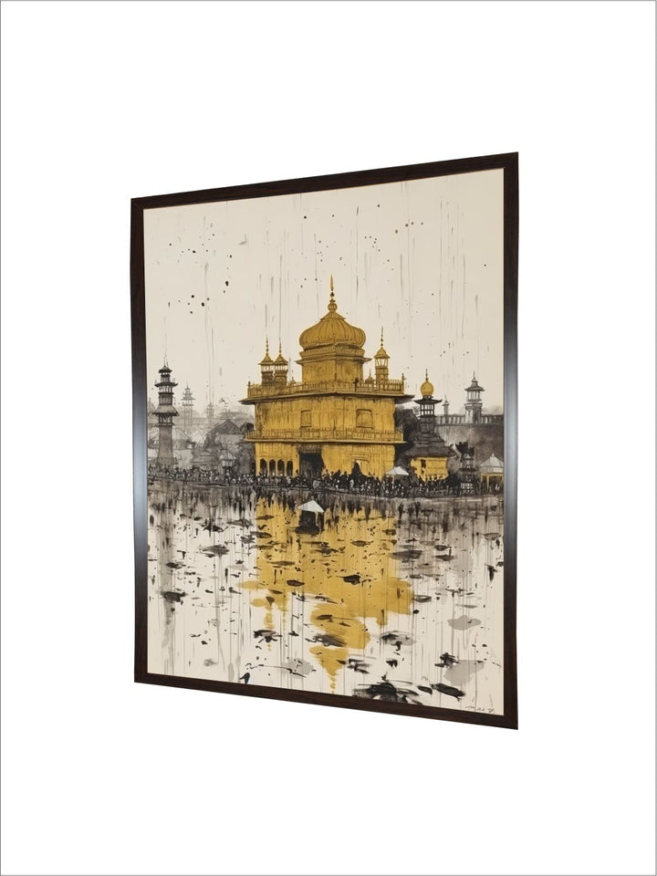 "Golden Temple Printed Framed Wall Art''