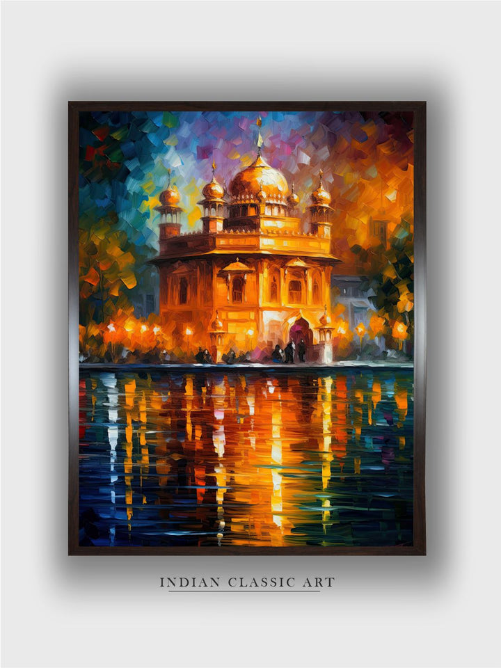 "Golden Temple Printed Framed Wall Art''