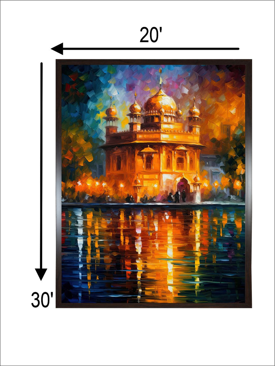 "Golden Temple Printed Framed Wall Art''