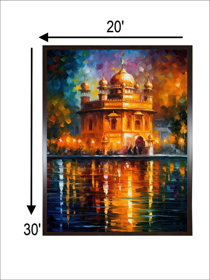 "Golden Temple Printed Framed Wall Art''