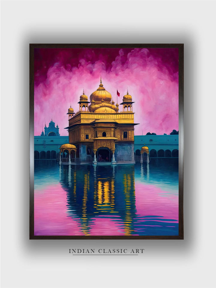 "Golden Temple Printed Framed Wall Art''