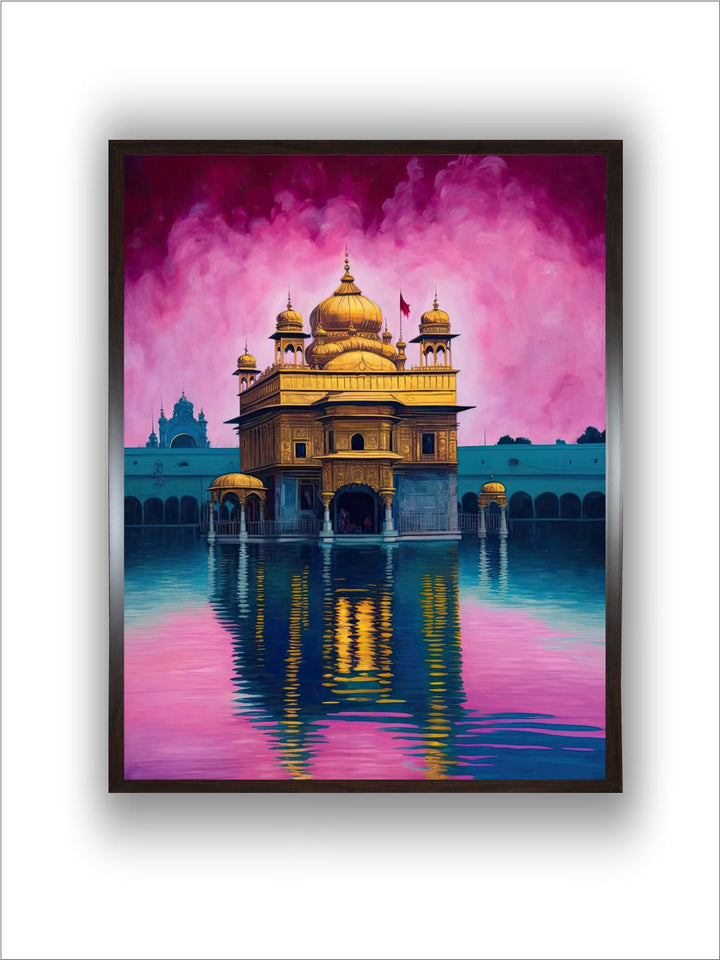 "Golden Temple Printed Framed Wall Art''