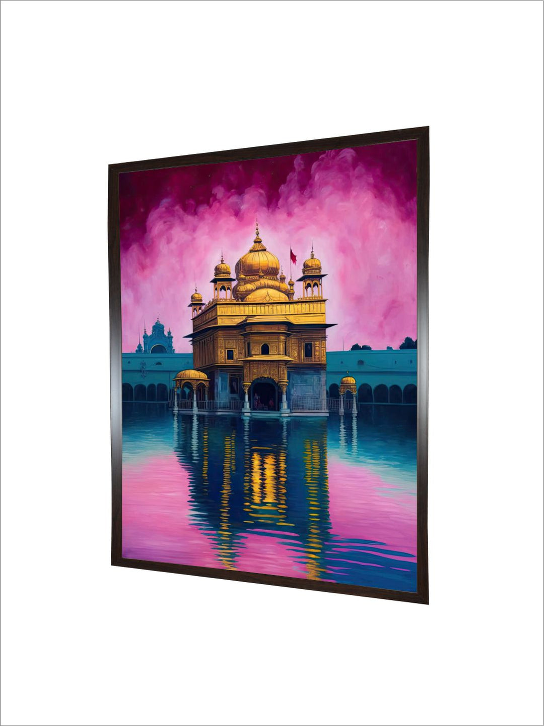 "Golden Temple Printed Framed Wall Art''