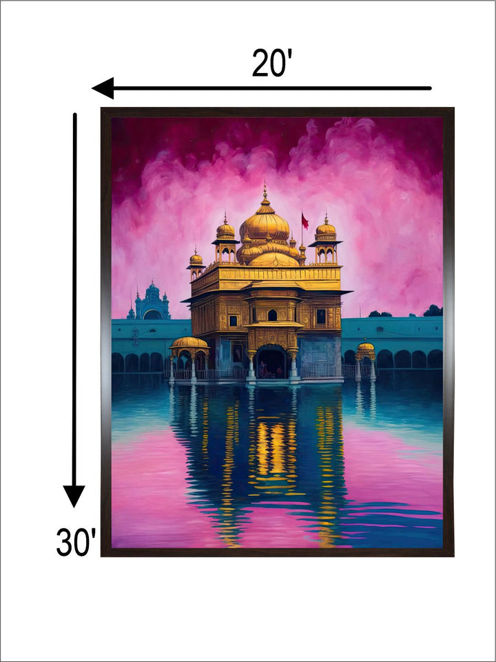 "Golden Temple Printed Framed Wall Art''