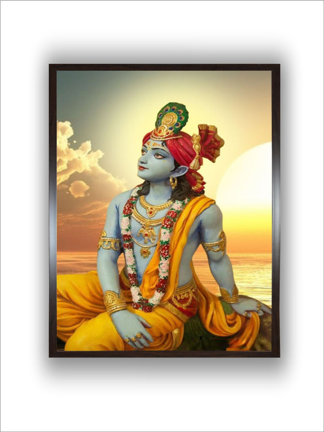 "Beautiful Art of Lord Krishna Painting Canvas Wall Art''