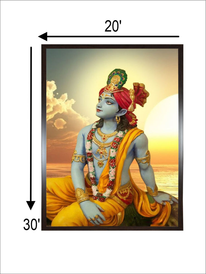 "Beautiful Art of Lord Krishna Painting Canvas Wall Art''