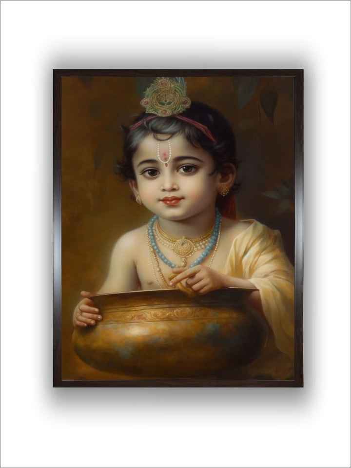"Lord Krishna Painting Canvas Wall Art''