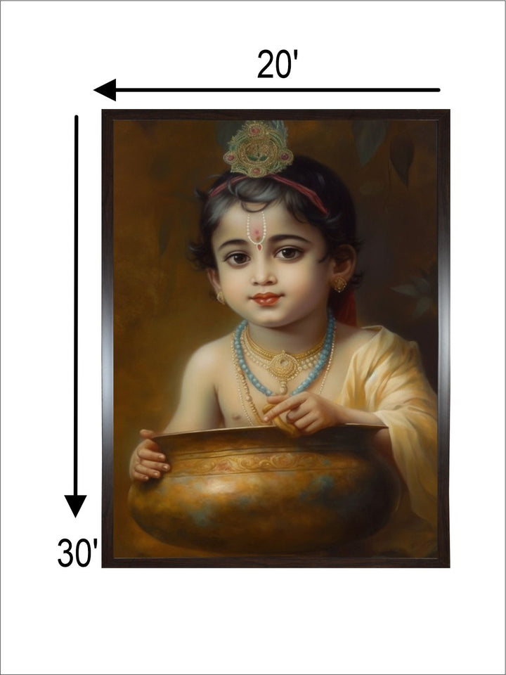 "Lord Krishna Painting Canvas Wall Art''