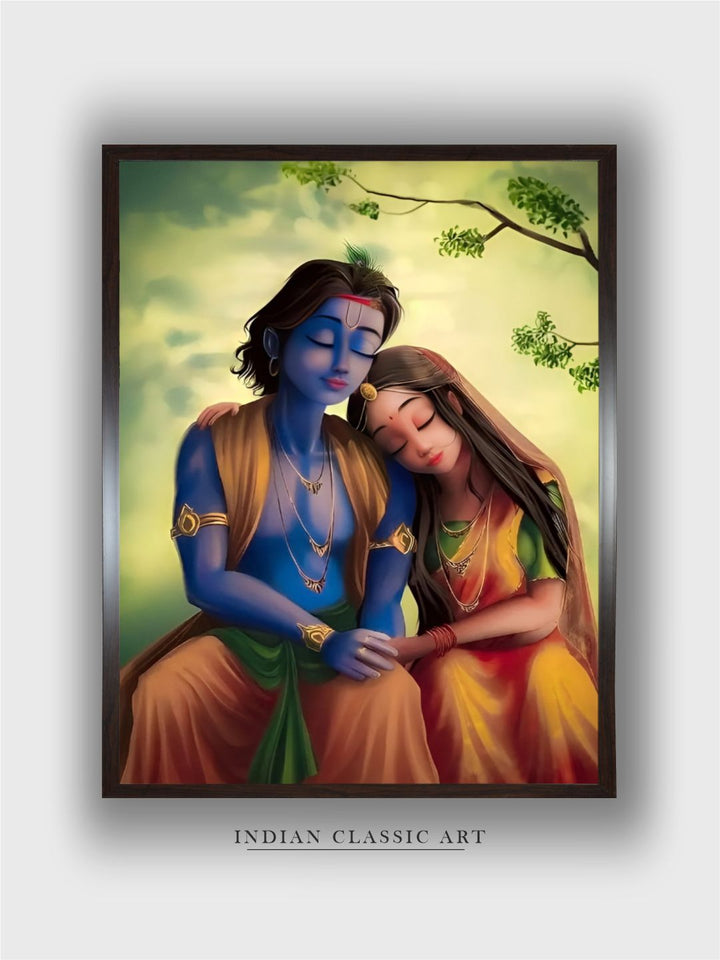 "Radhakrishna Painting Canvas Wall Art''
