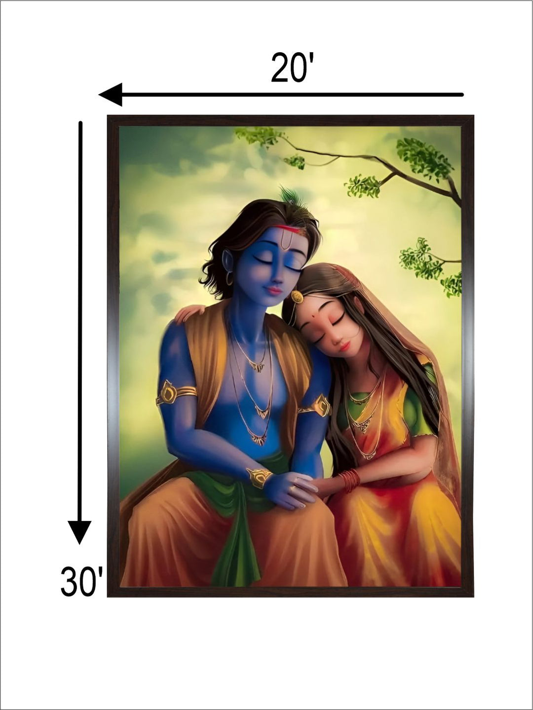 "Radhakrishna Painting Canvas Wall Art''