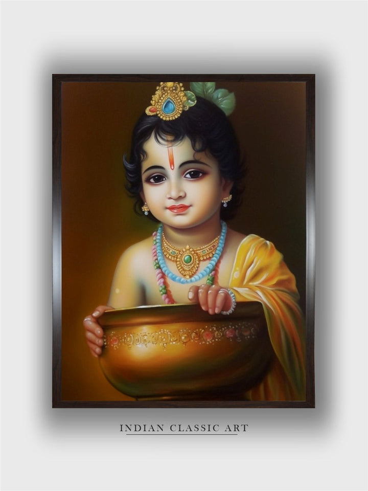 "Beautiful art of Lord Krishna Painting Wall Art''