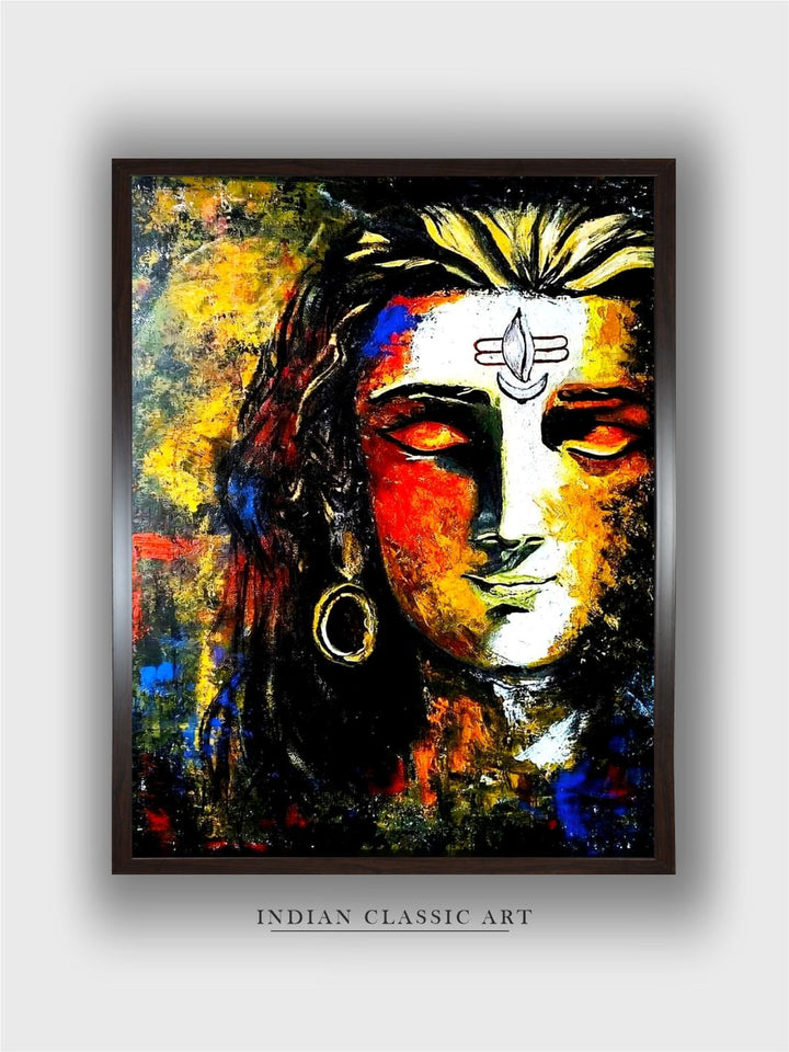 "Lord Shiva Painting Canvas Wall Art''