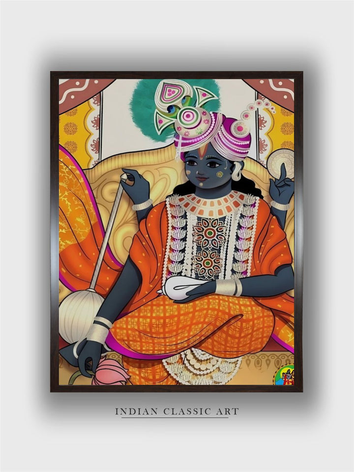 "Krishna Painting Framed Wall Art''